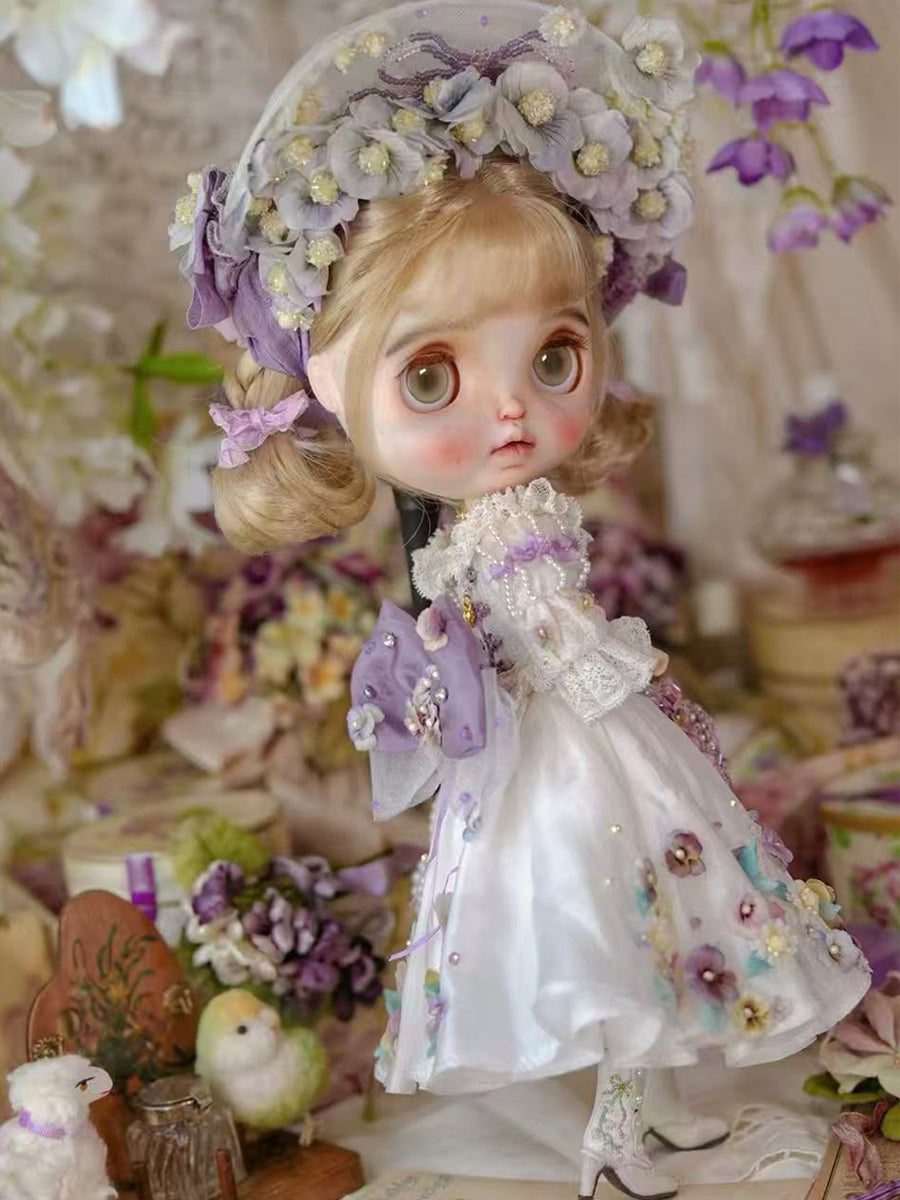 Handmade Outfit for Blythe/Pullip, Floral Dress Set