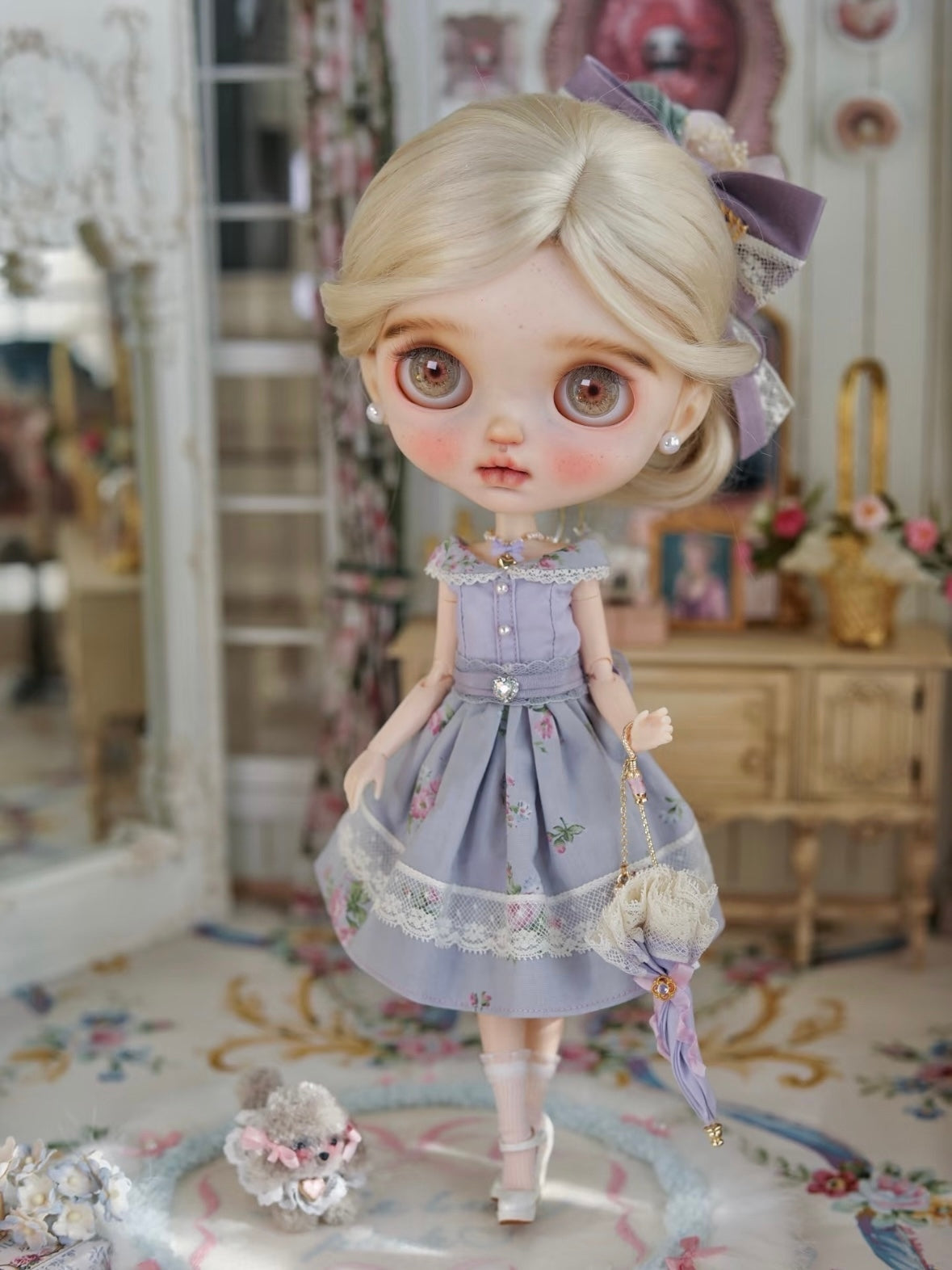 Floral Vintage Lady Blythe Purple Dress | ToastDoll