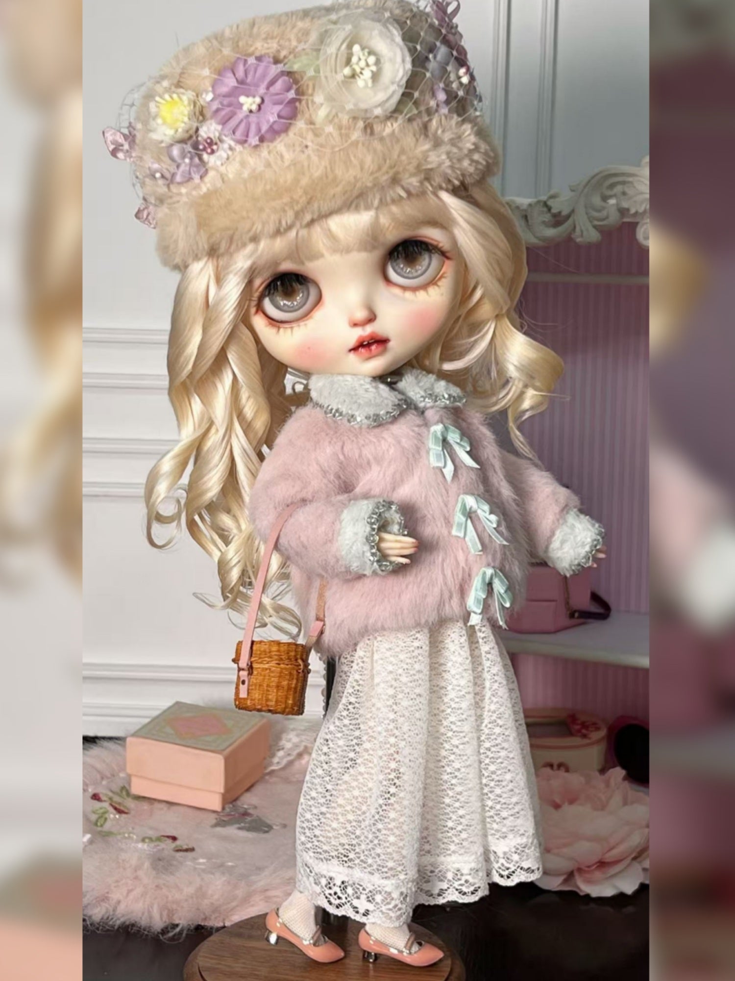 Dreamy Sweet Bow Lace Blythe Outfit - Handmade Clothes - ToastDoll