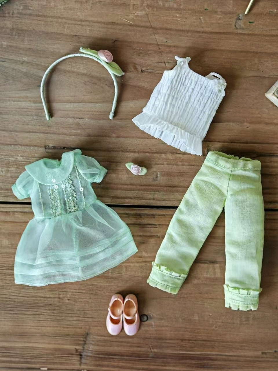 Green Mesh Blythe 1/6 BJD Outfit - Handmade Doll Clothes - ToastDoll