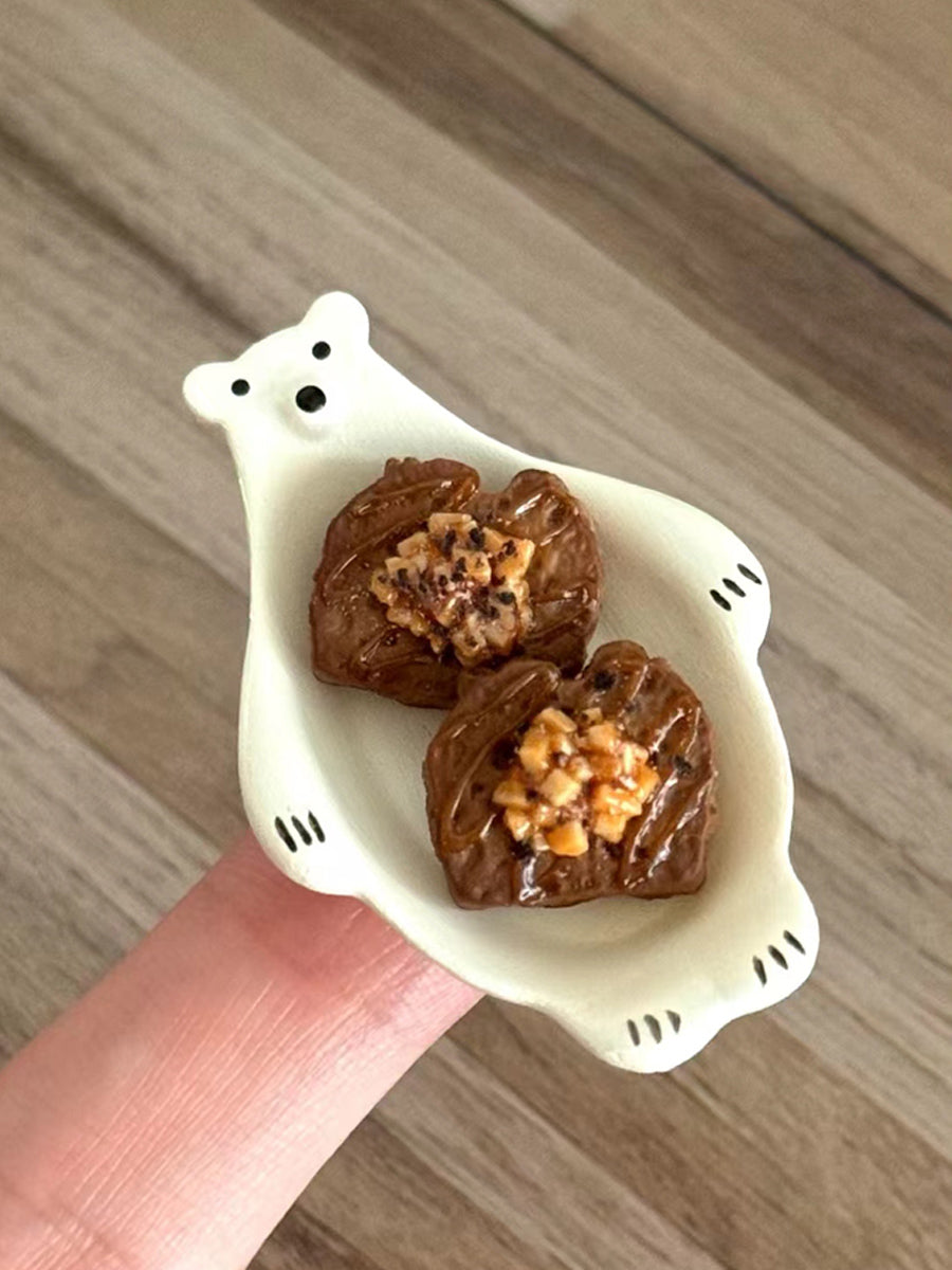 Handmade Miniature Props for BJD/Blythe/Obitsu, Caramel Nut Toast