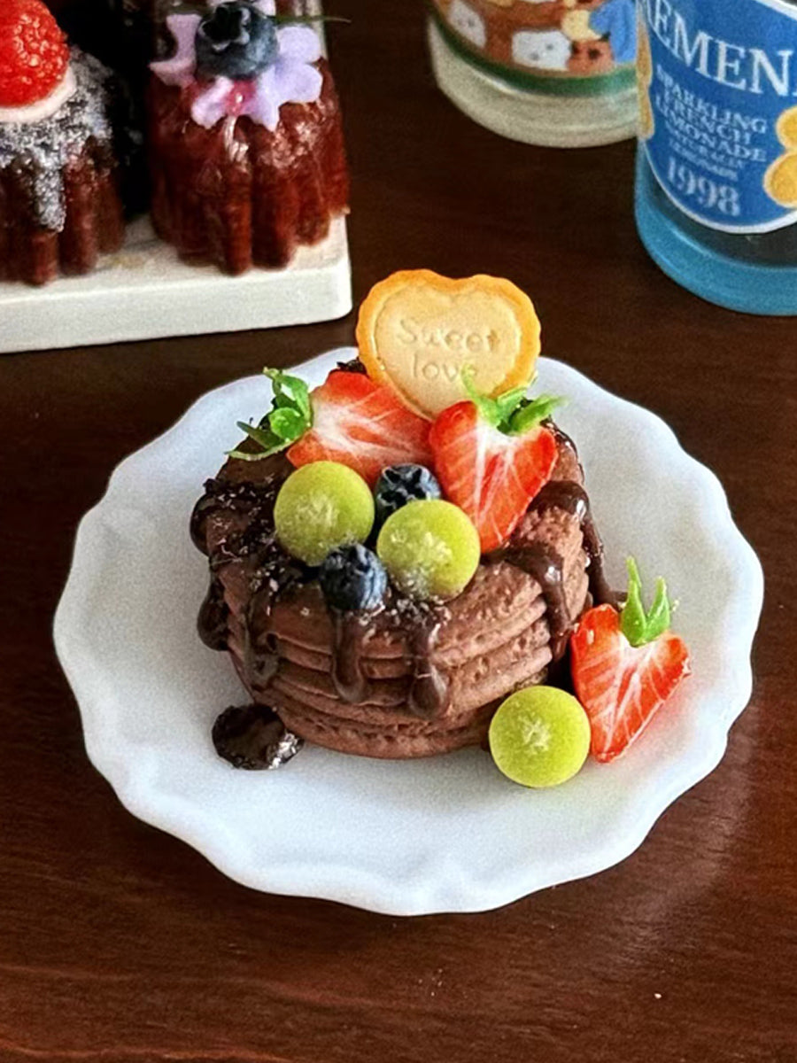 Handmade Miniature Props for BJD/Blythe/Obitsu,  Cocoa Pancake