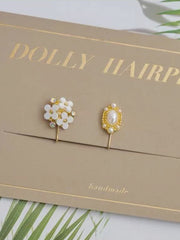 Handmade Blythe/Jerryberry/BJD Hair Clips,Floral Rhinestone