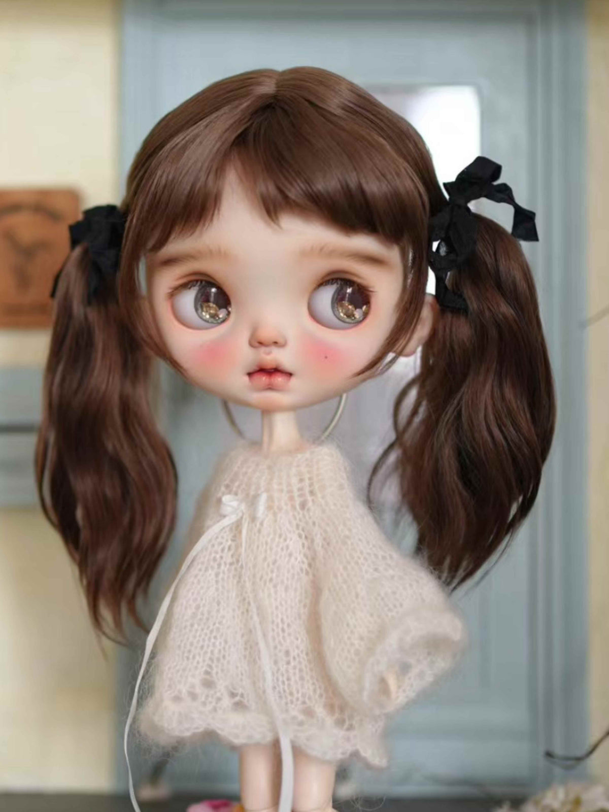 Handmade Blythe Wig, Pigtail with Bangs
