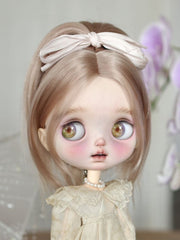 Handmade Blythe Wig,  High Ponytail with Center Part Bangs