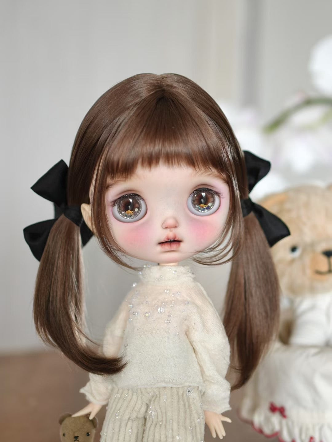 Handmade Blythe Wig, Pigtail with Bangs