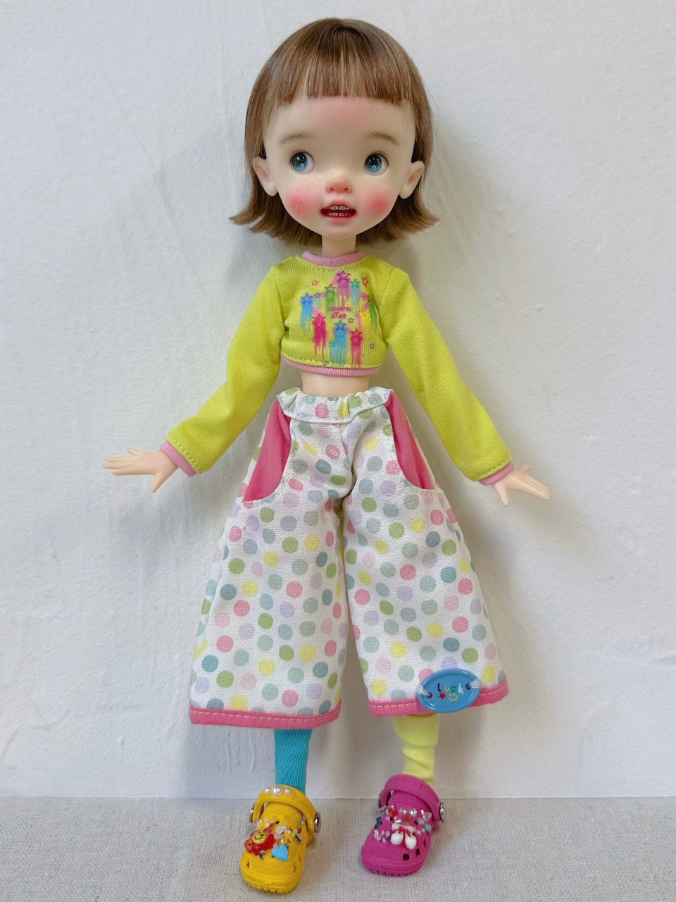 Candy Polka Dot Blythe 1/6 BJD Set On Doll Display | ToastDoll