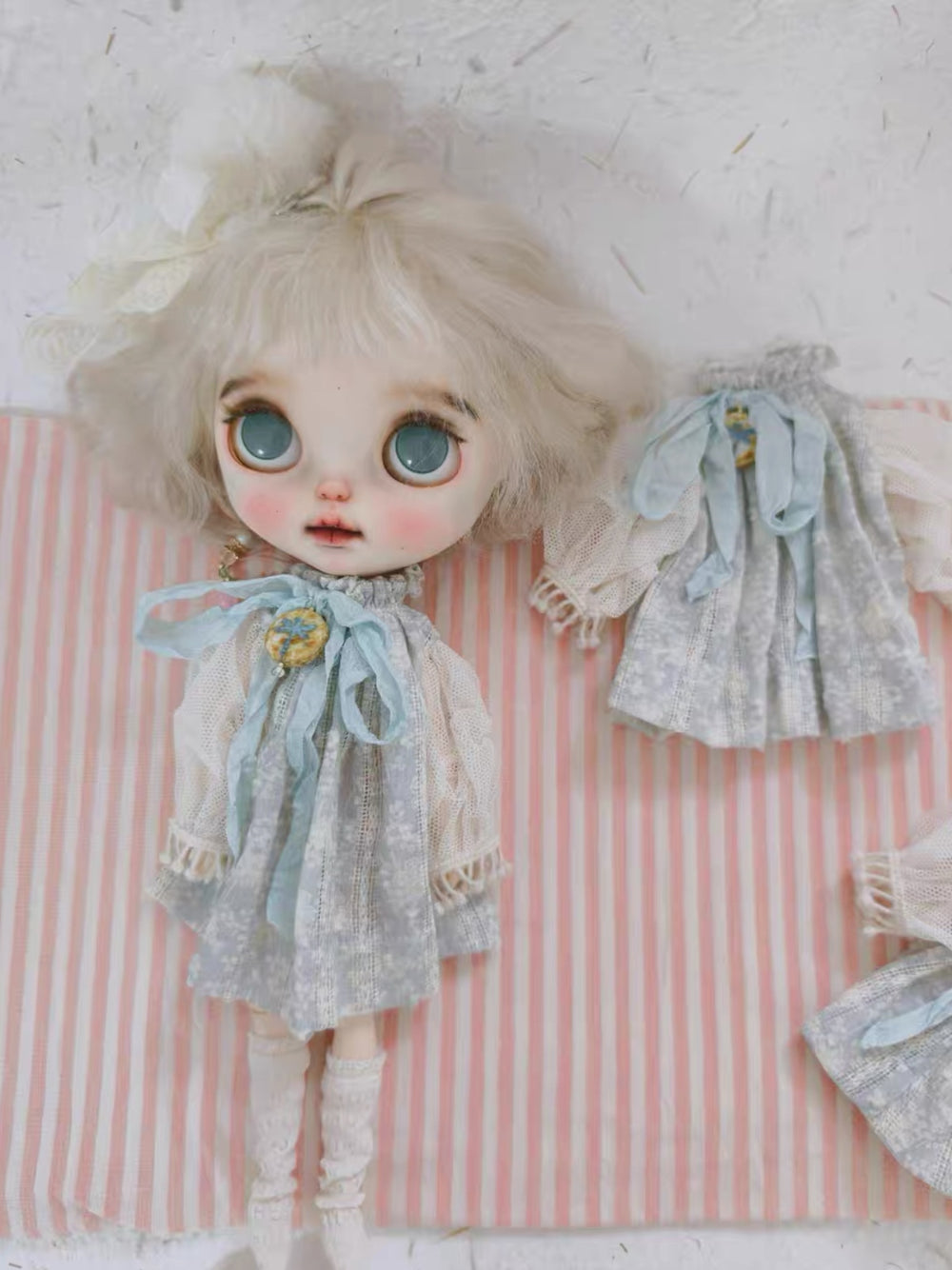 Mesh Puff Sleeve Blythe Dress Set Front View | ToastDoll