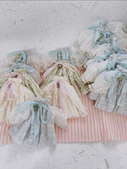 Mesh Puff Sleeve Blythe Dress Set Flat Lay | ToastDoll