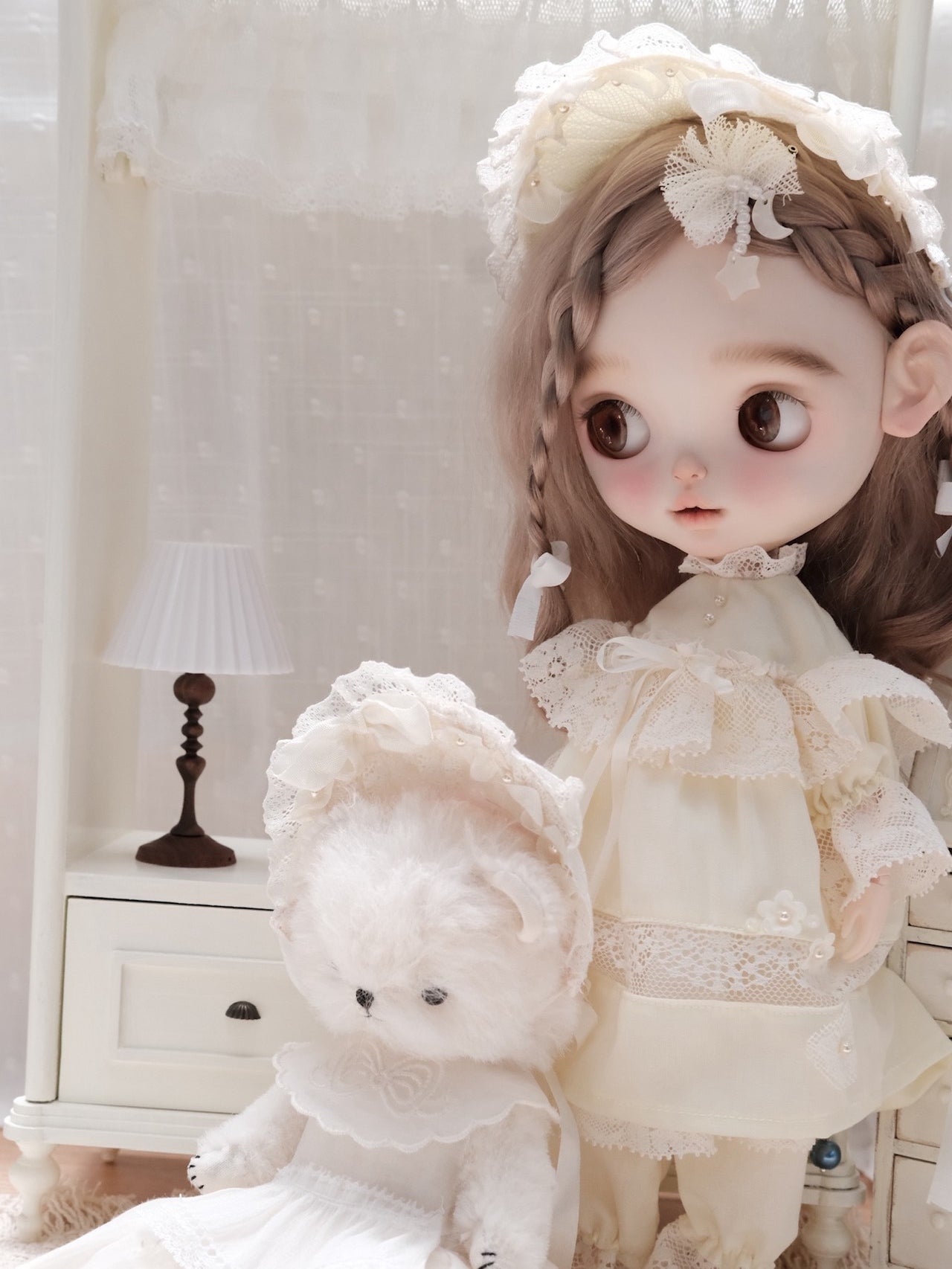 Ethereal Dreamy Lace Blythe Long Light-Yellow Outfit | ToastDoll