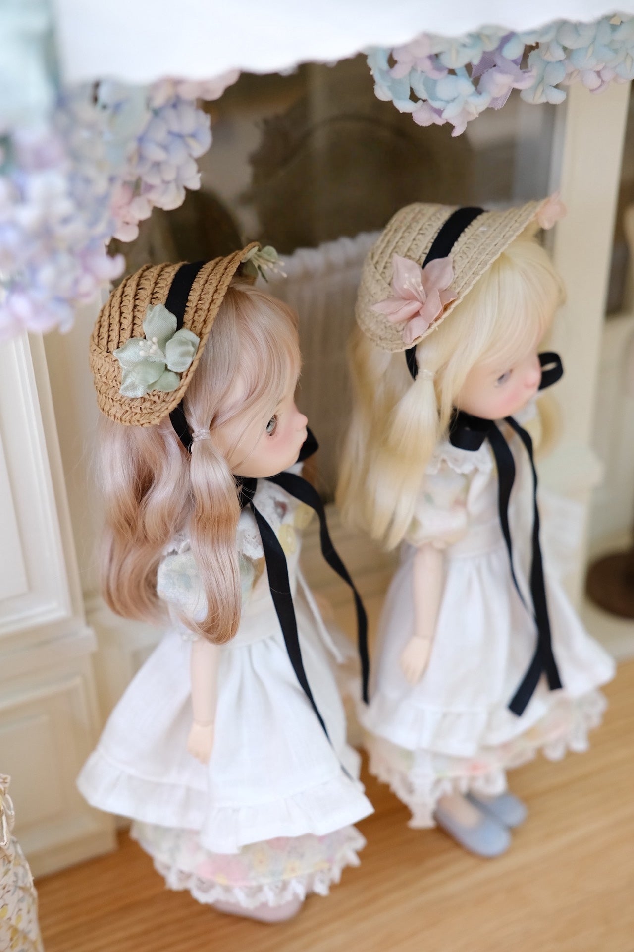 Apron Floral Blythe 1/6 BJD Set Side View | ToastDoll