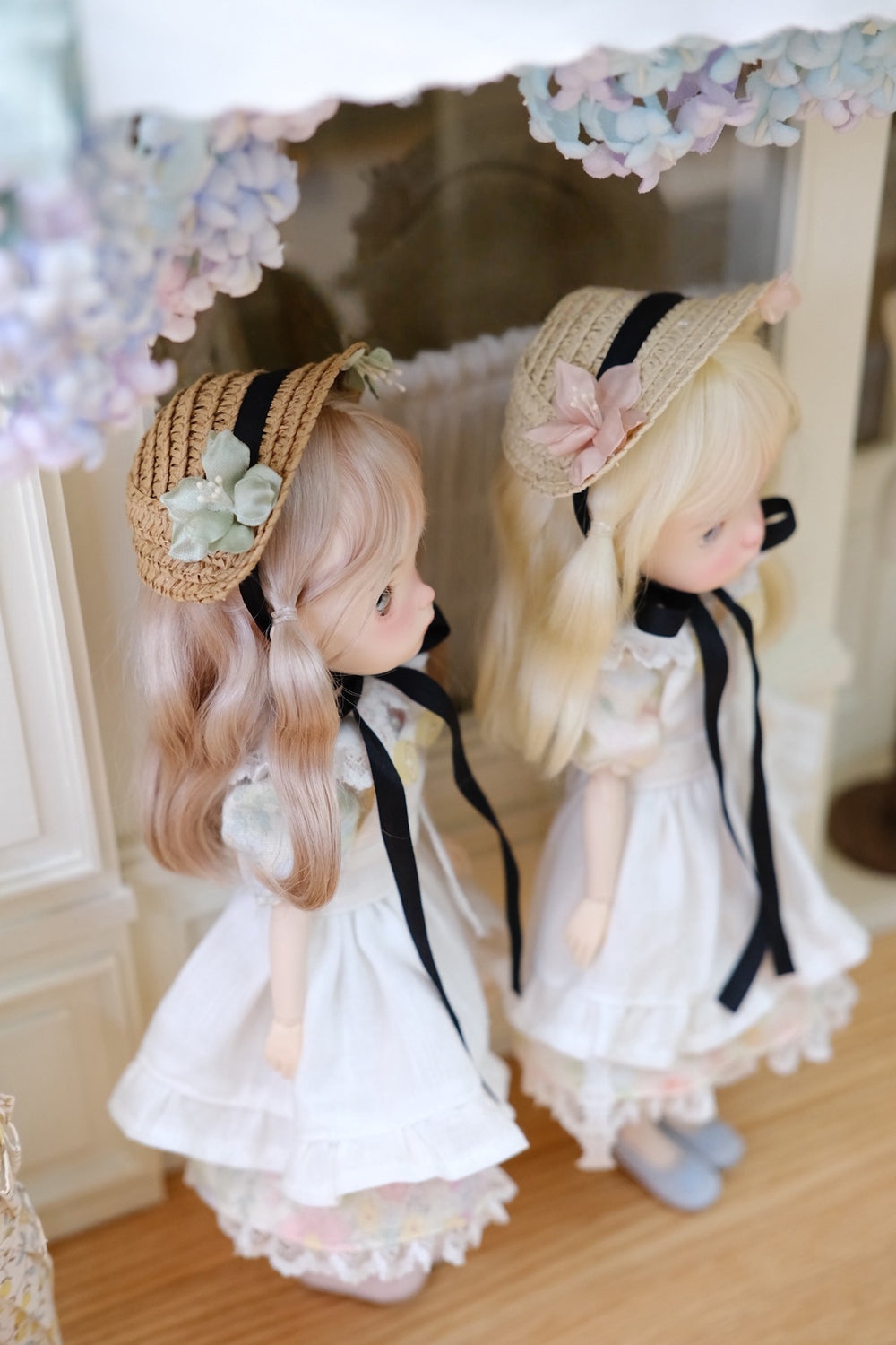 Apron Floral Blythe 1/6 BJD Set Side View | ToastDoll