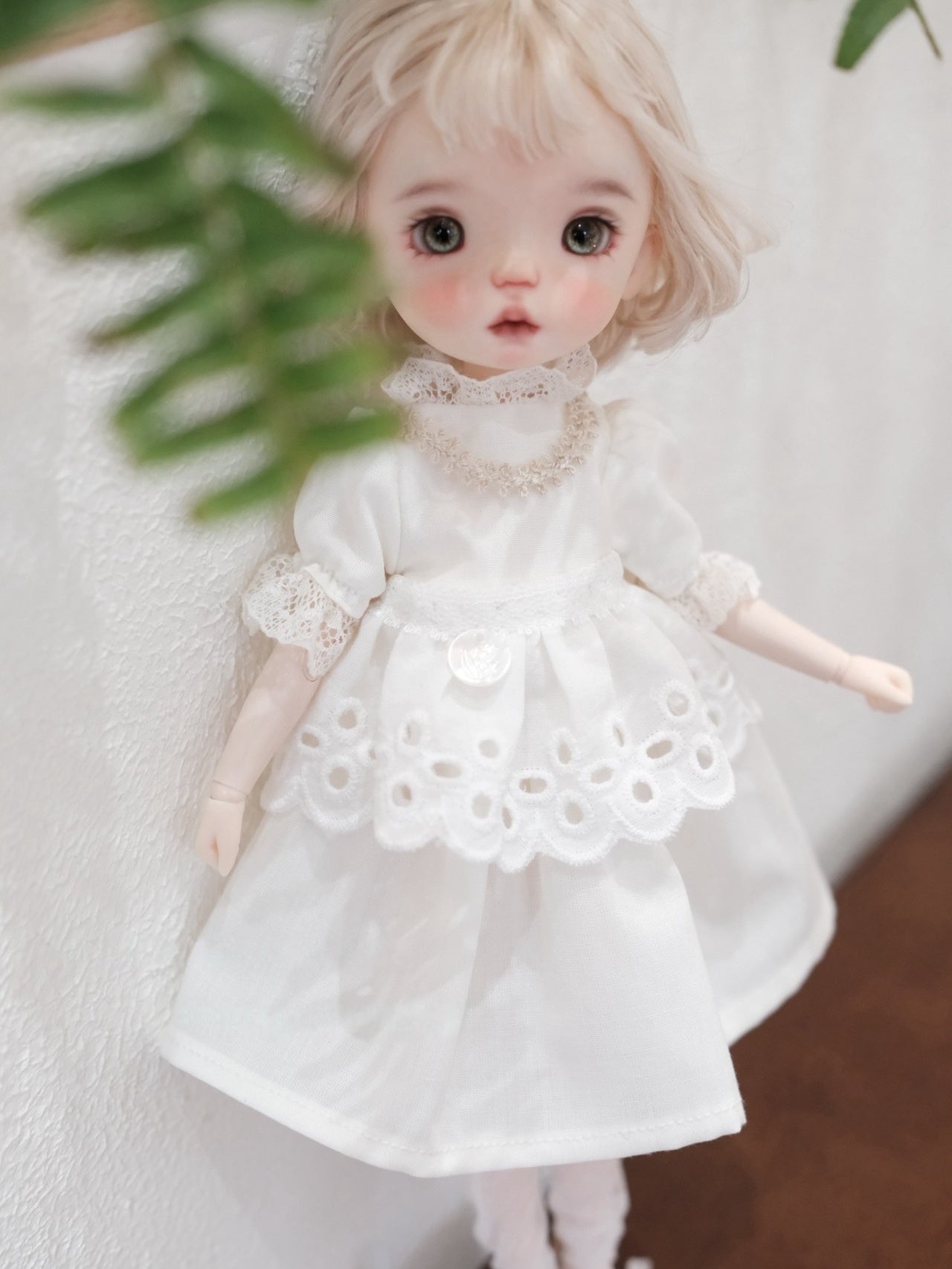 Cream Lace Blythe 1/6 BJD Dress Set Front View | ToastDoll