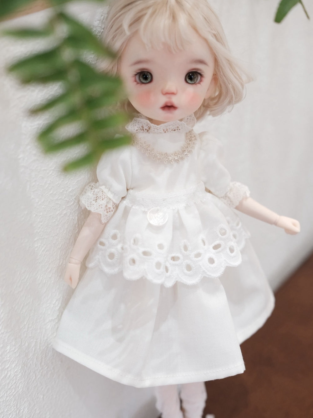 Cream Lace Blythe 1/6 BJD Dress Set Front View | ToastDoll