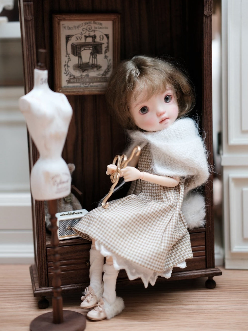Bunny Houndstooth Blythe 1/6 BJD Set Half Body Shot | ToastDoll