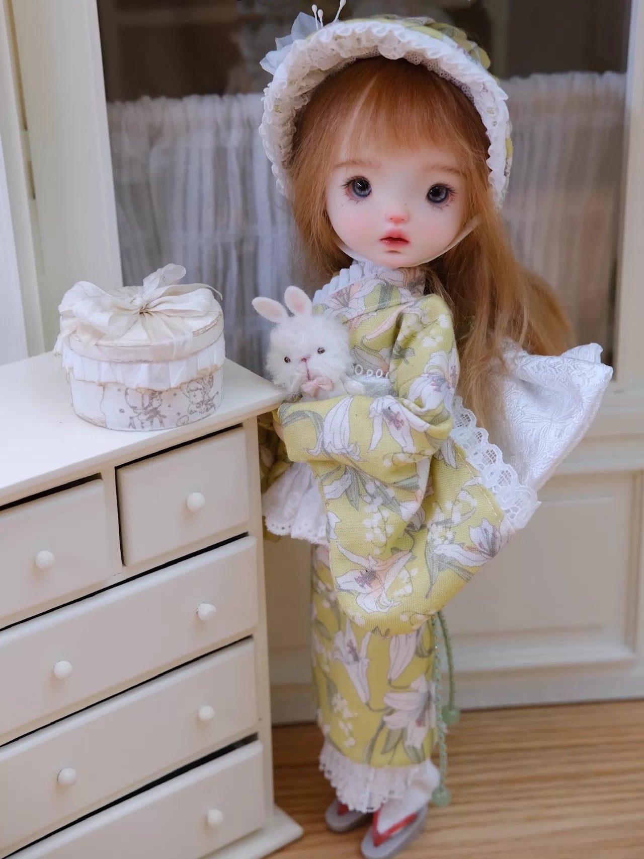 Floral Kimono Blythe 1/6 BJD Light-Yellow Set | ToastDoll