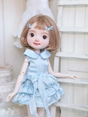 Elegant Silk Tiered Blythe BJD Dress - Handmade Doll Clothes - ToastDoll⁠