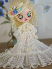 Handmade Outfit for Blythe/Obitsu, Vintage Floor-Length Prairie Dress