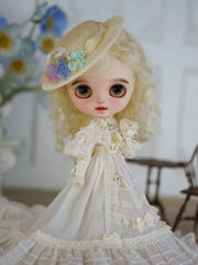 Handmade Outfit for Blythe/Obitsu, Vintage Floor-Length Prairie Dress