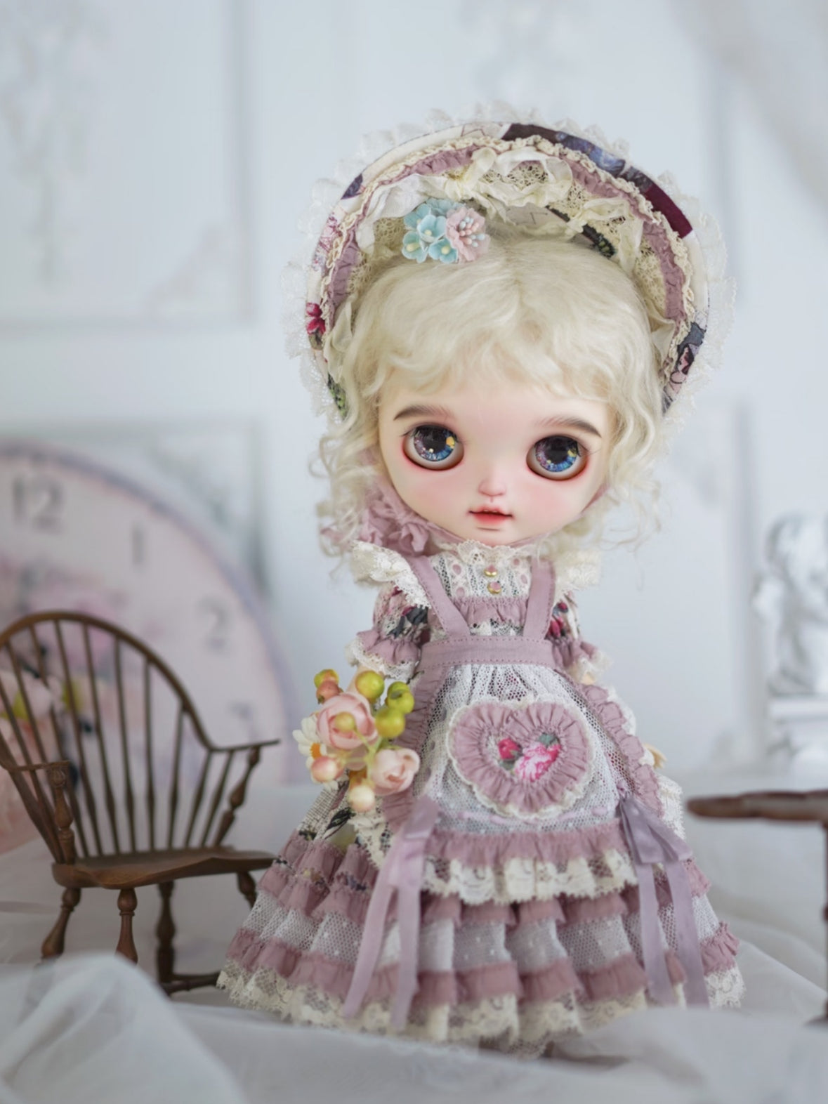 Cottagecore Tiered Blythe Dress Set - Handmade Doll Clothes - ToastDoll