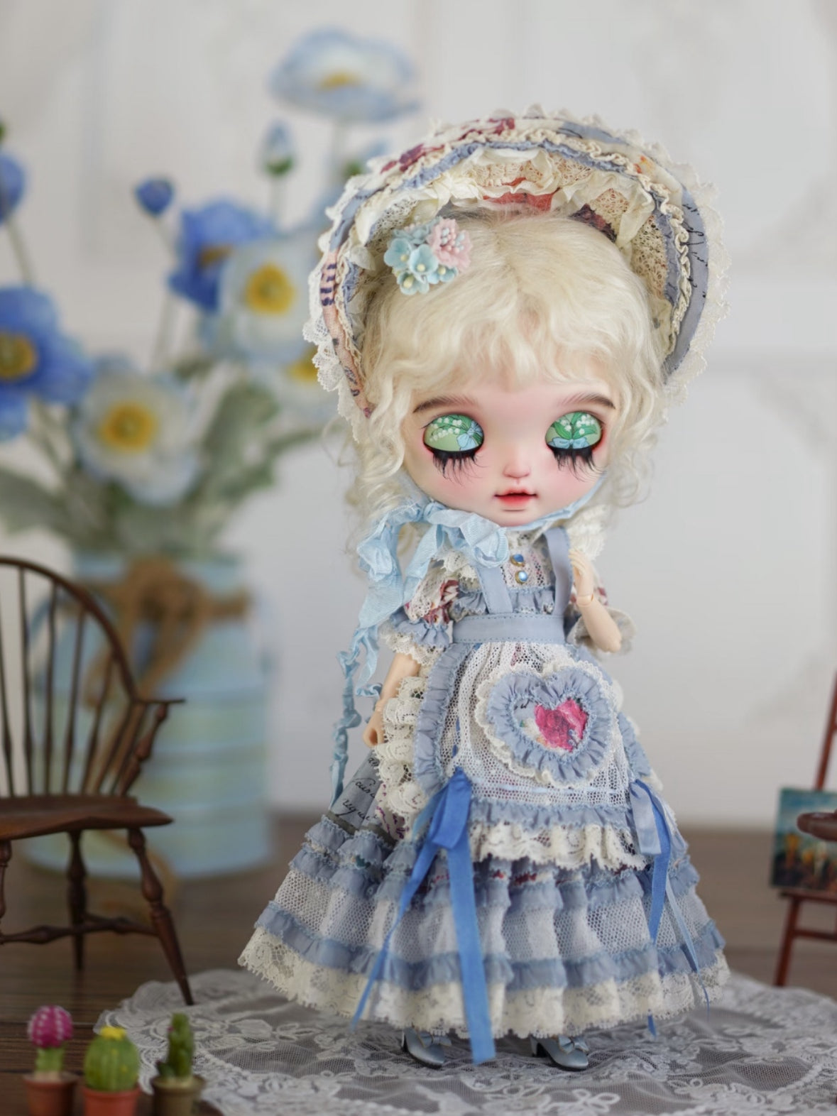 Cottagecore Tiered Blythe Dress Set - Handmade Doll Clothes - ToastDoll