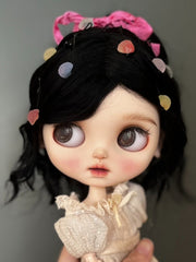 Handmade Blythe Wig, High Ponytail with Bangs
