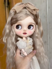Handmade Blythe Wig, Long Waves with High Ponytail