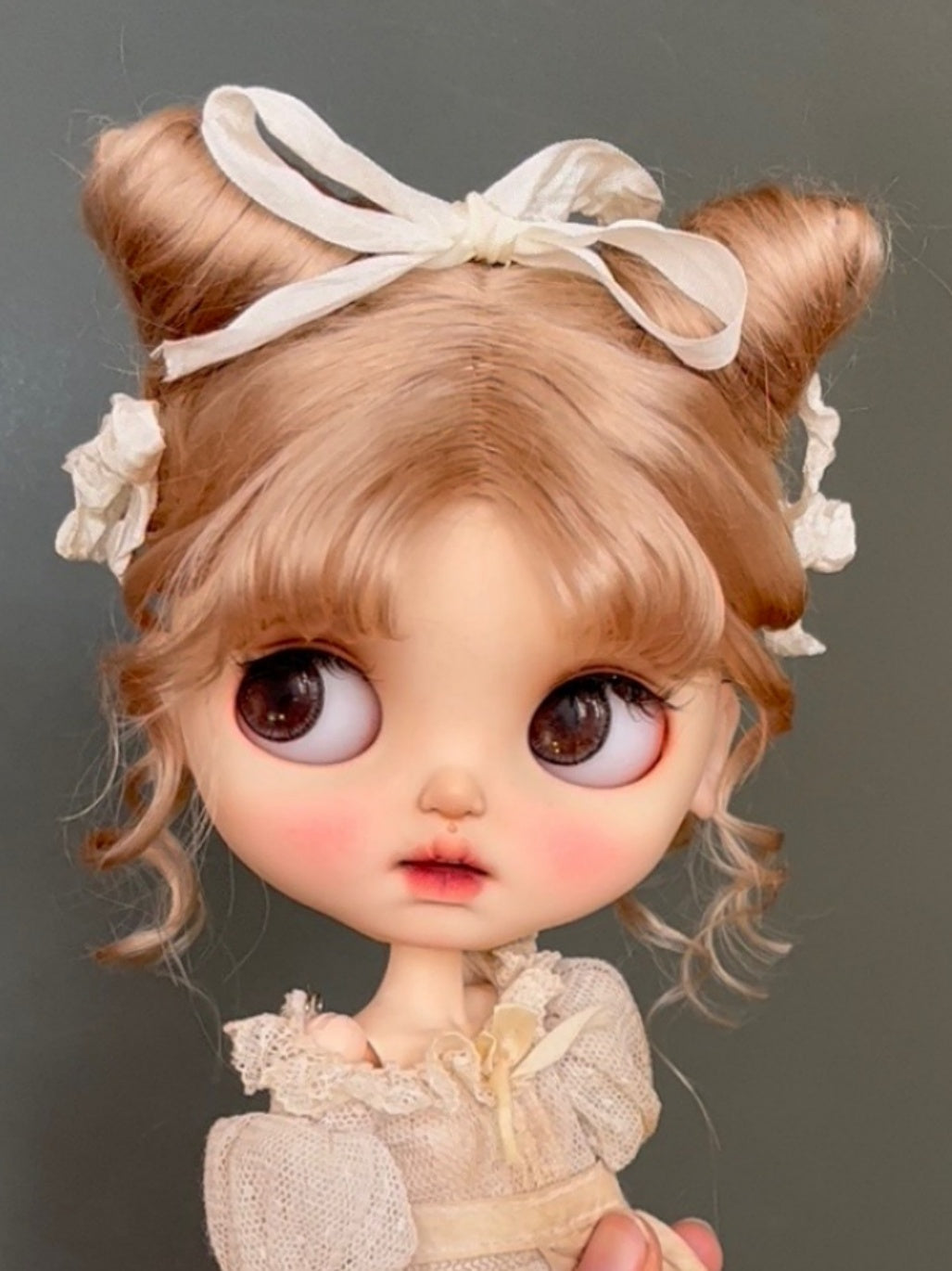 Handmade Blythe Wig, High Buns with Curls