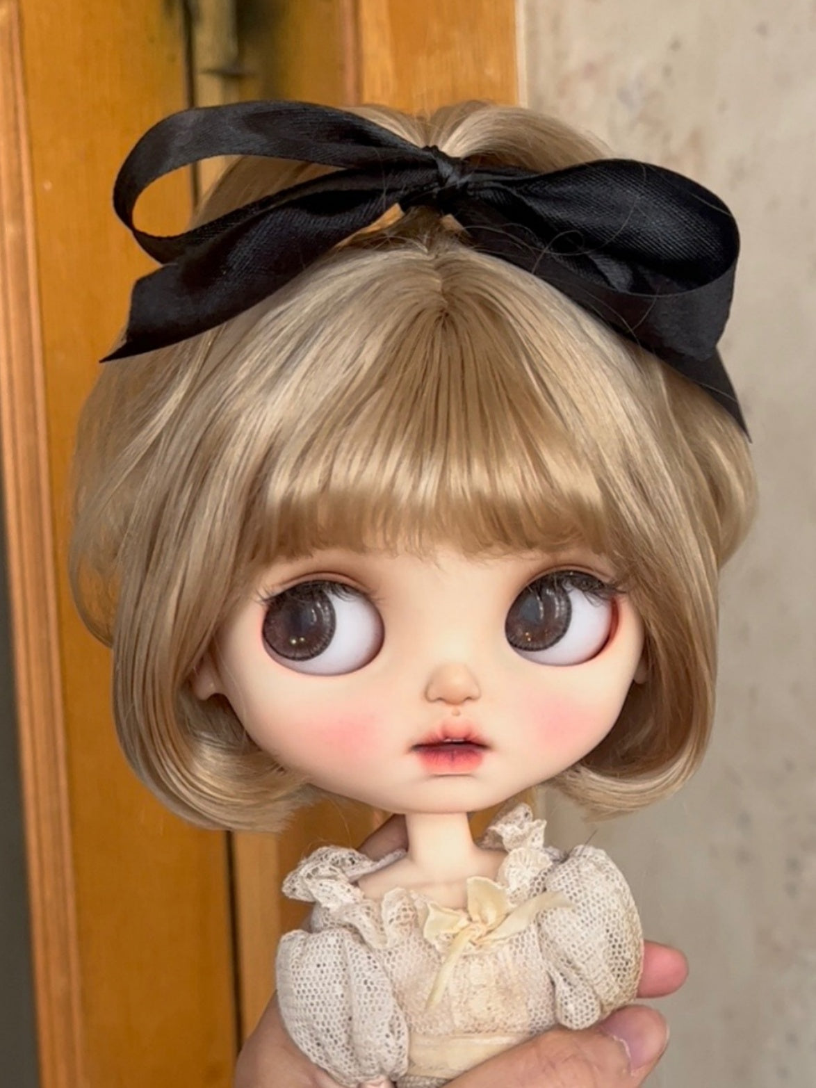 Handmade Blythe Wig, High Ponytail with Straight