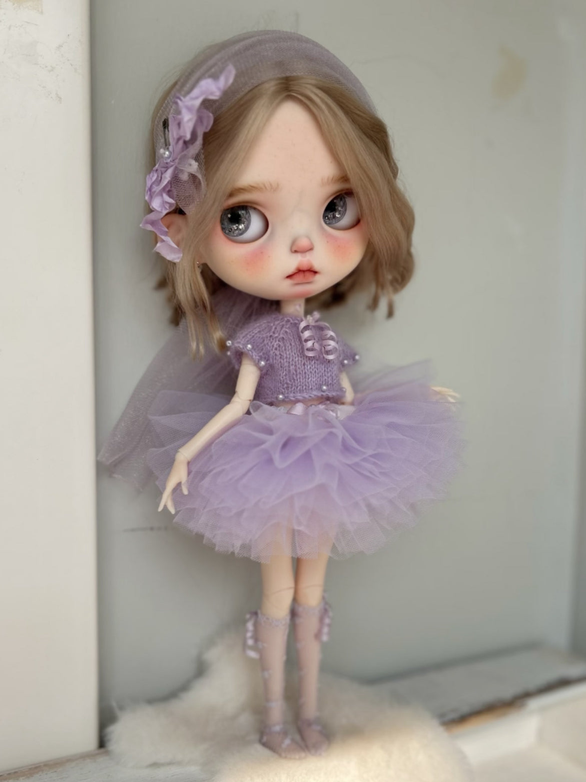 Pastel Ballet Tulle Blythe Purple Outfit Side View | ToastDoll