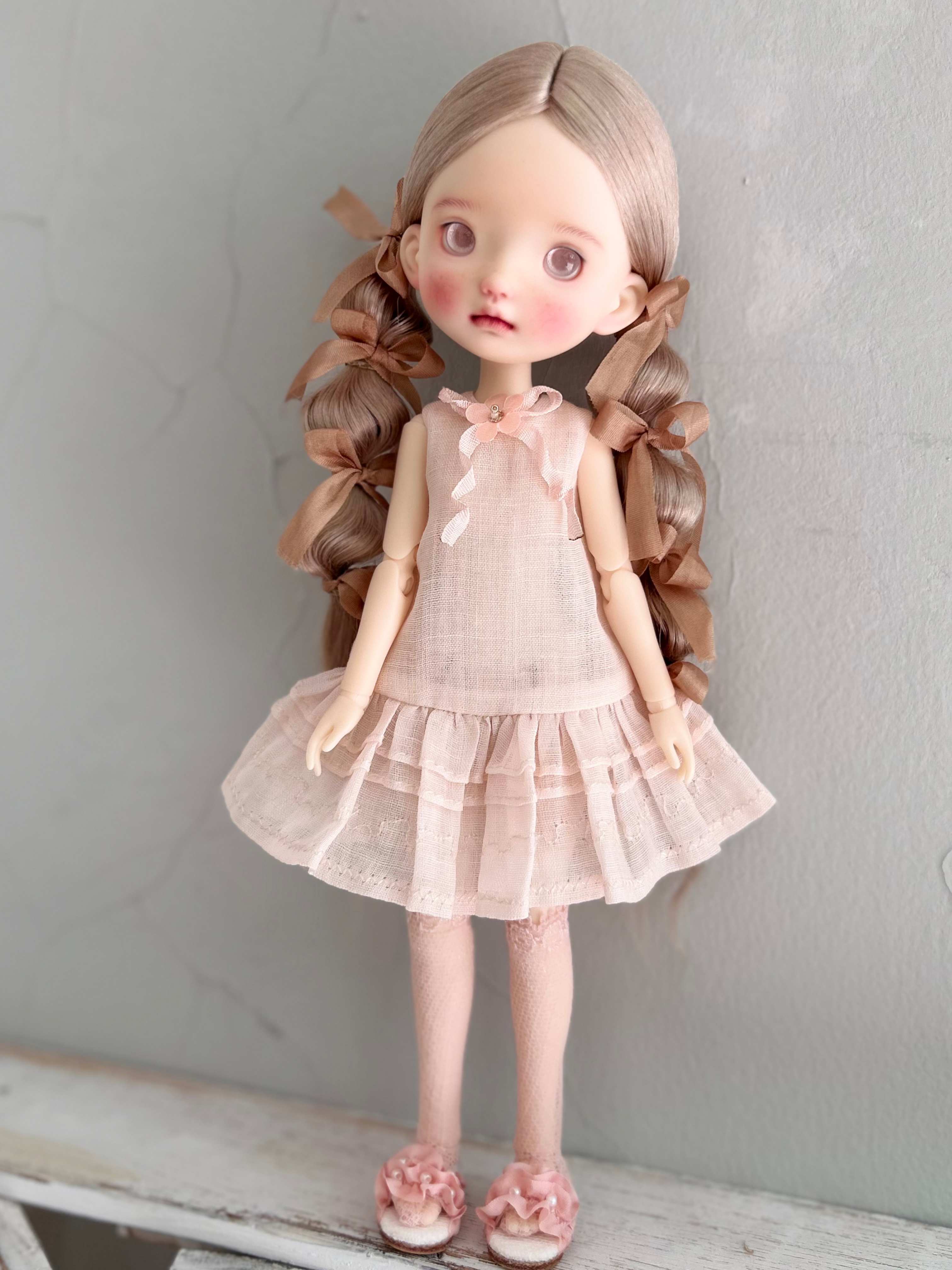 Pastoral Mesh Blythe 1/6 BJD Pink Dress | ToastDoll