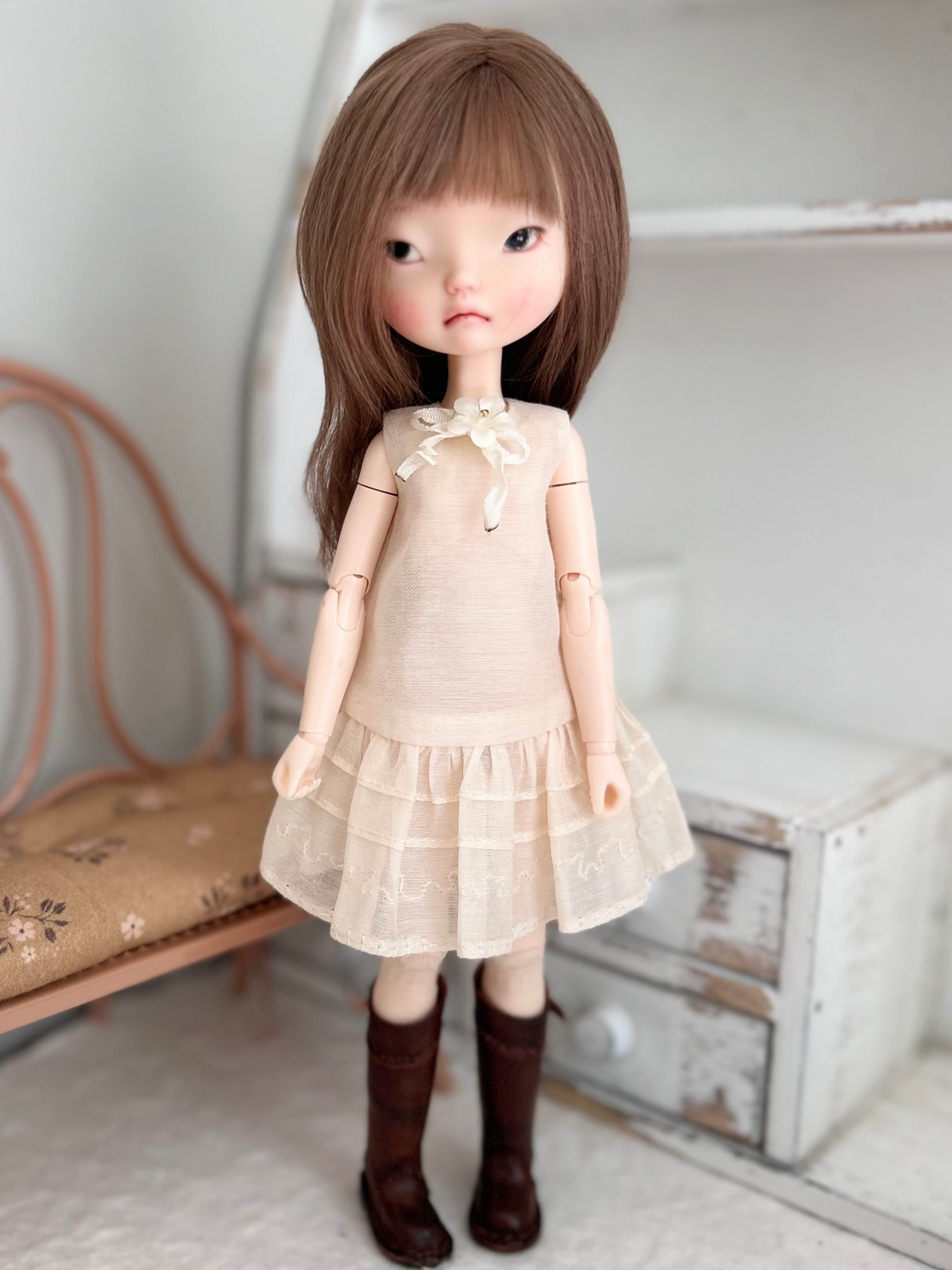 Pastoral Mesh Blythe 1/6 BJD Dress On Doll Display | ToastDoll