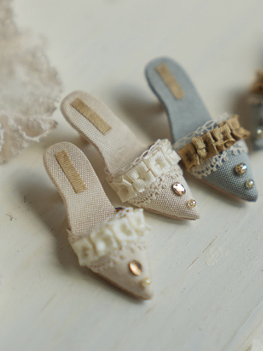 Handmade Shoes for Blythe/ Ob24/ Ob22, Pointed Toe High Heel Mules