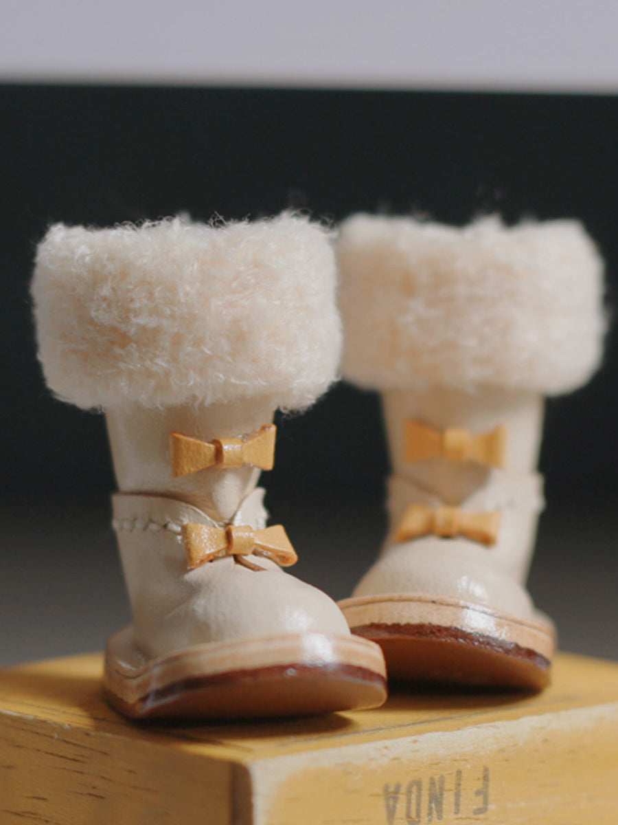 Handmade Shoes for Blythe/Obitsu, Fluffy Bow Boots