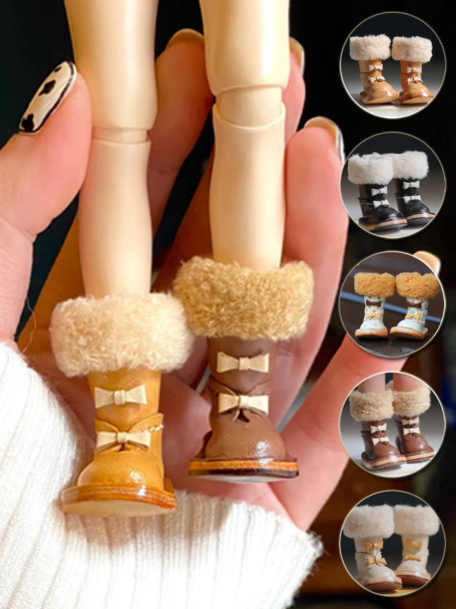 Handmade Shoes for Blythe/Obitsu, Fluffy Bow Boots