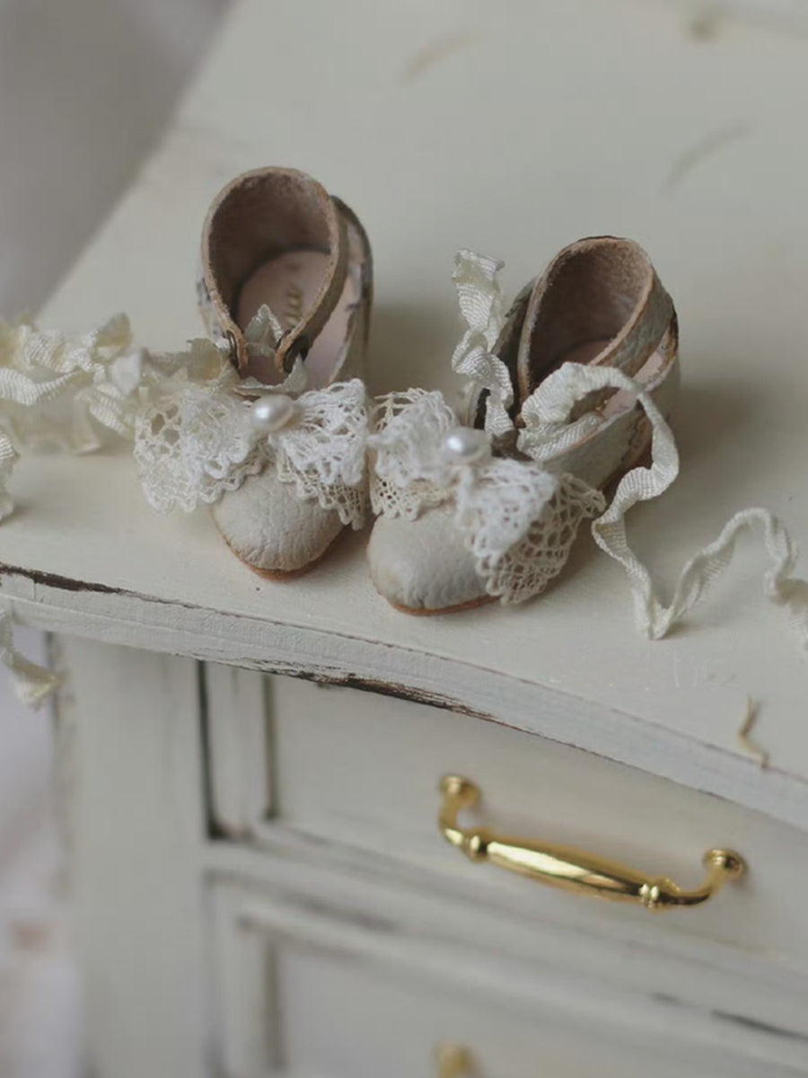 Handmade Shoes for Blythe/Obitsu, Vintage Bow Flat