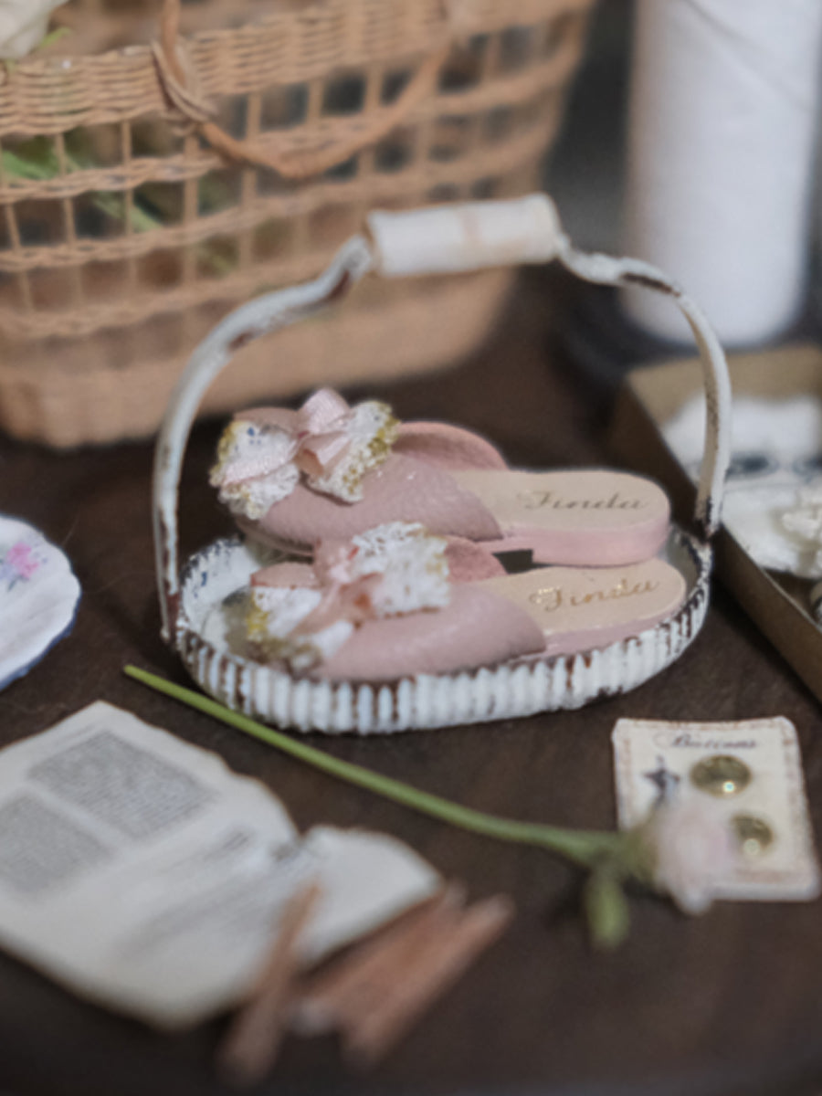 Handmade Shoes for Blythe/ Ob24/ Ob22, Vintage Bow Mules