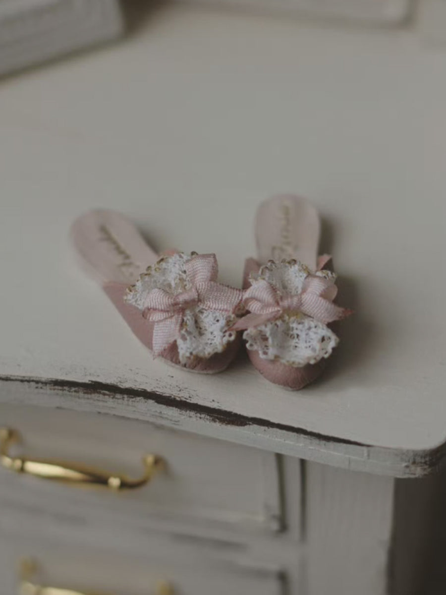 Handmade Shoes for Blythe/ Ob24/ Ob22, Vintage Bow Mules