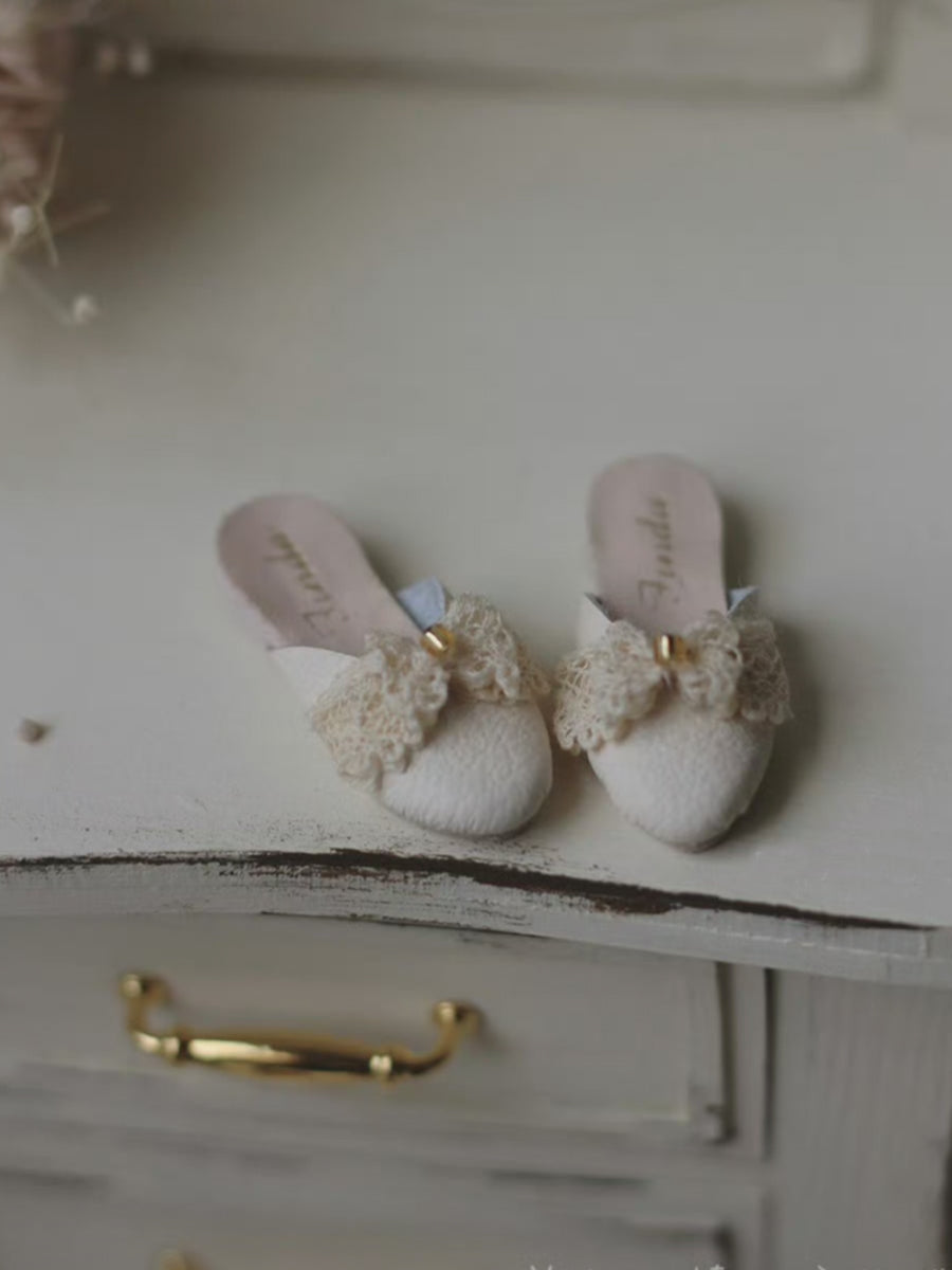 Handmade Shoes for Blythe/ Ob24/ Ob22, Vintage Bow Mules