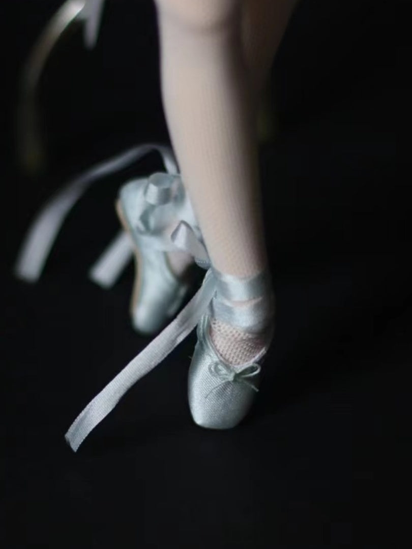 Handmade Shoes for Blythe/Obitsu, Lace Up Bow Ballet Shoes