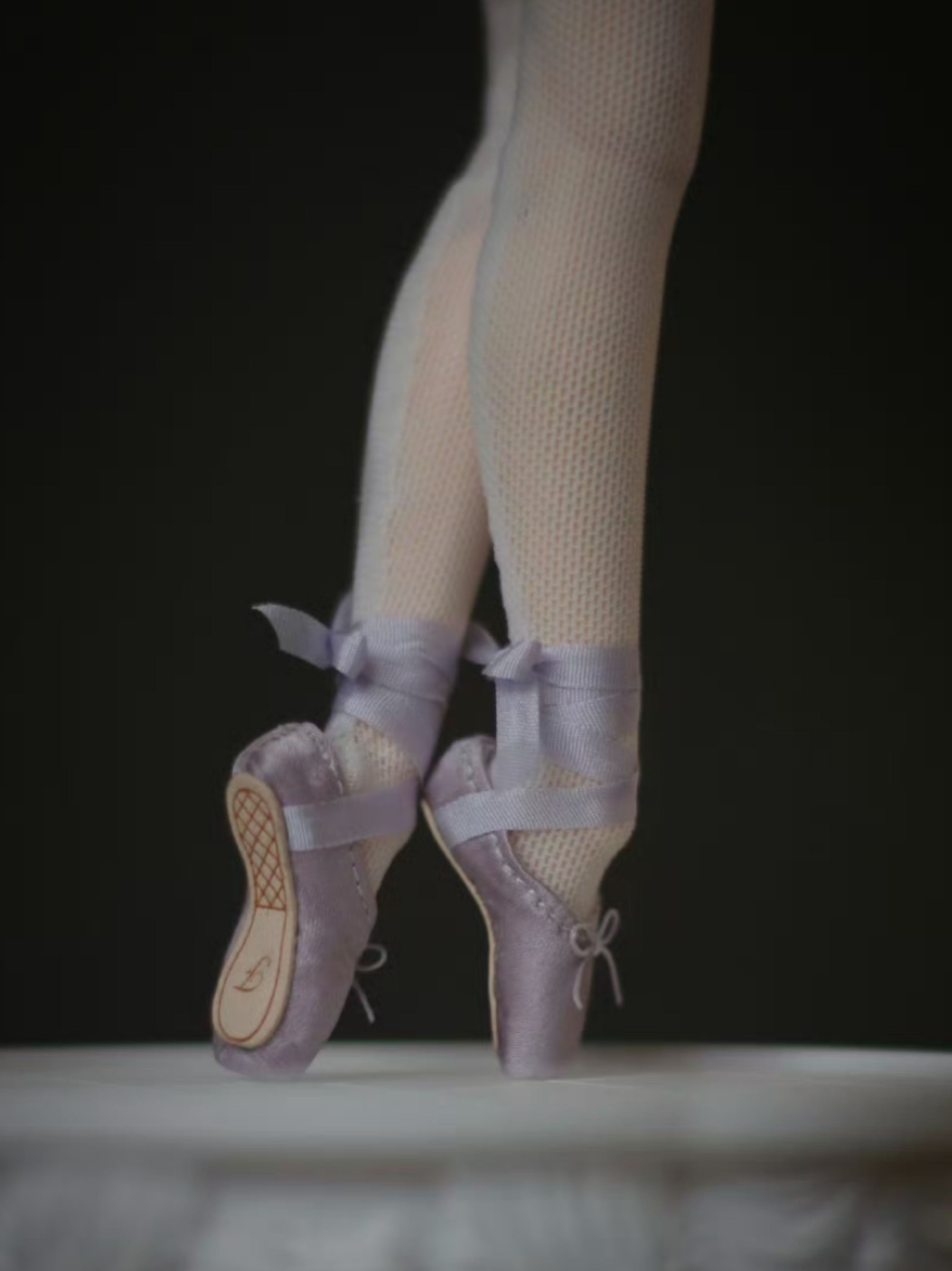 Handmade Shoes for Blythe/Obitsu, Lace Up Bow Ballet Shoes