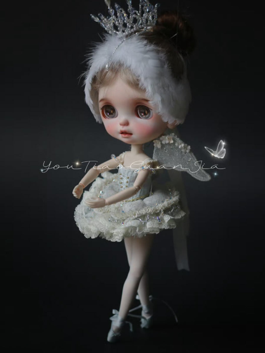 Handmade Shoes for Blythe/Obitsu, Lace Up Bow Ballet Shoes