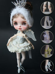 Handmade Shoes for Blythe/Obitsu, Lace Up Bow Ballet Shoes
