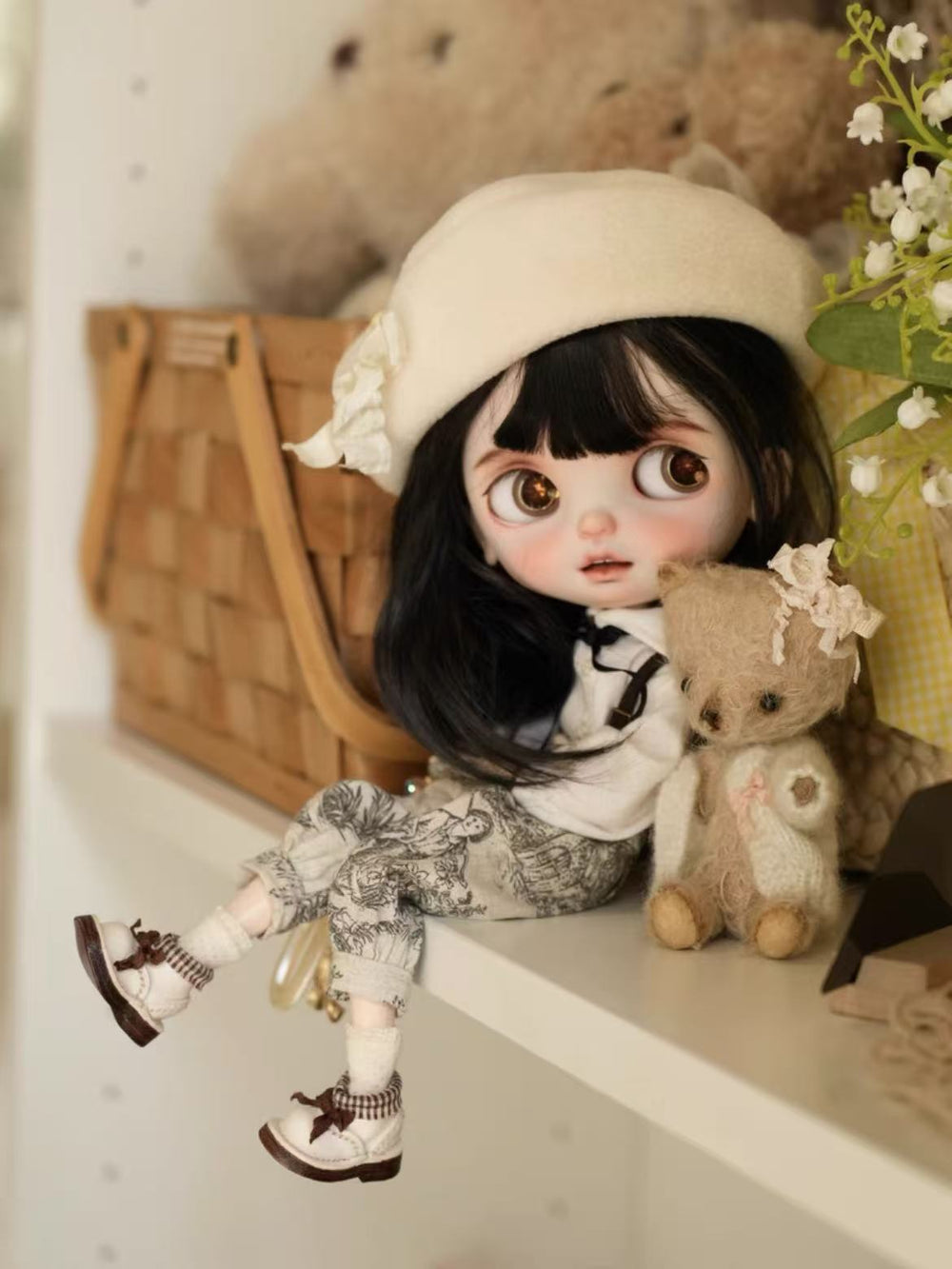 White Brown Antique Tea Party Blythe Boots | TastDoll