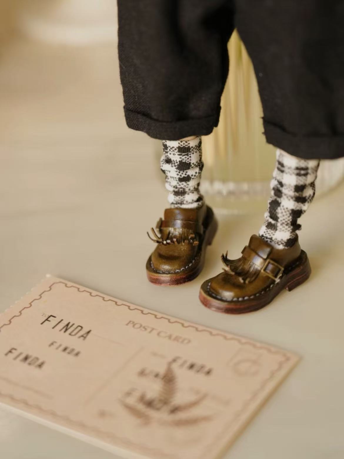 Vintage Buckle Monk Blythe Handmade Shoes On Doll Feet | ToastDoll