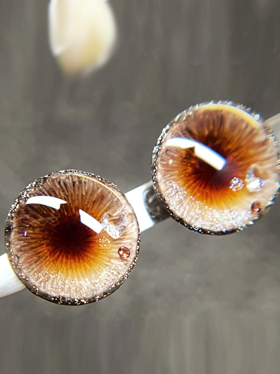 Handmade Blythe Eyechips, Golden-brown Tone, Chocolate