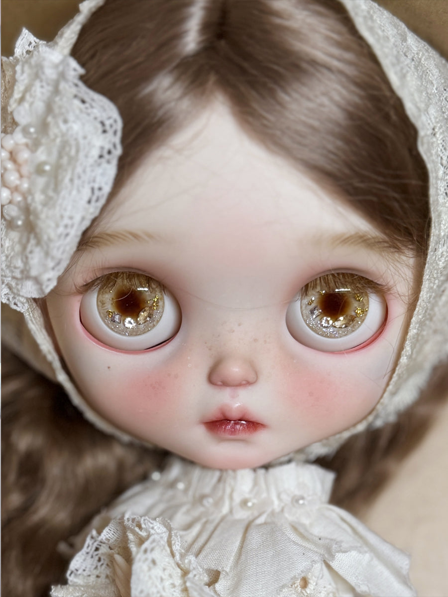 Handmade Blythe Eyechips, Golden-brown Tone, Crystal