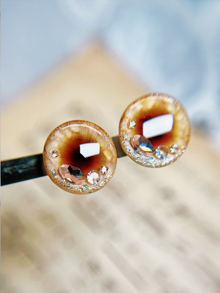 Handmade Blythe Eyechips, Golden-brown Tone, Caramel