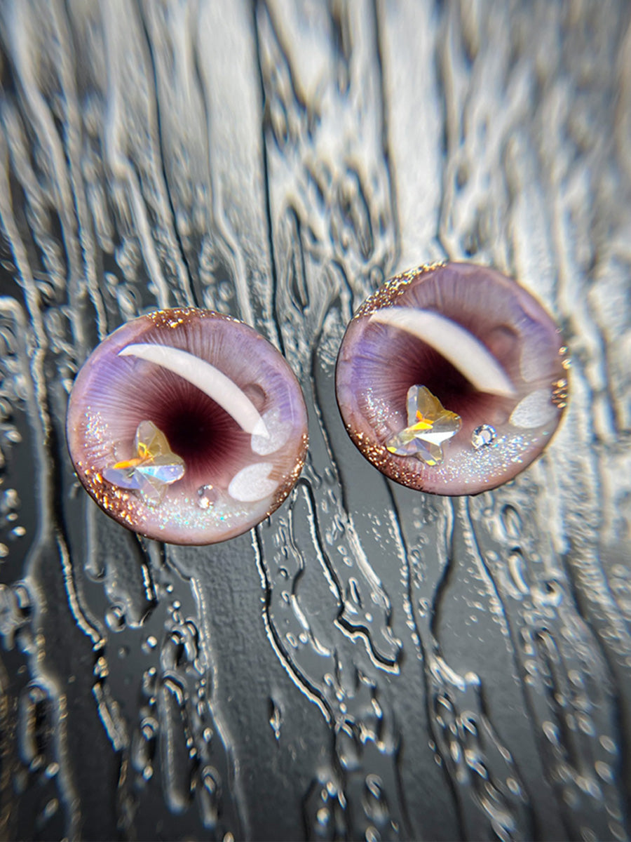 Handmade Blythe Eyechips, Purple Tone, Butterfly