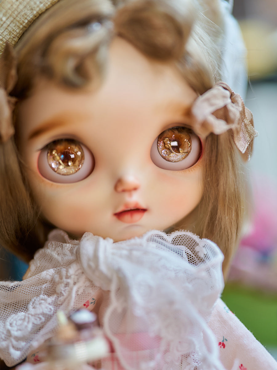 Handmade Blythe Eyechips, Golden-brown Tone, Rose